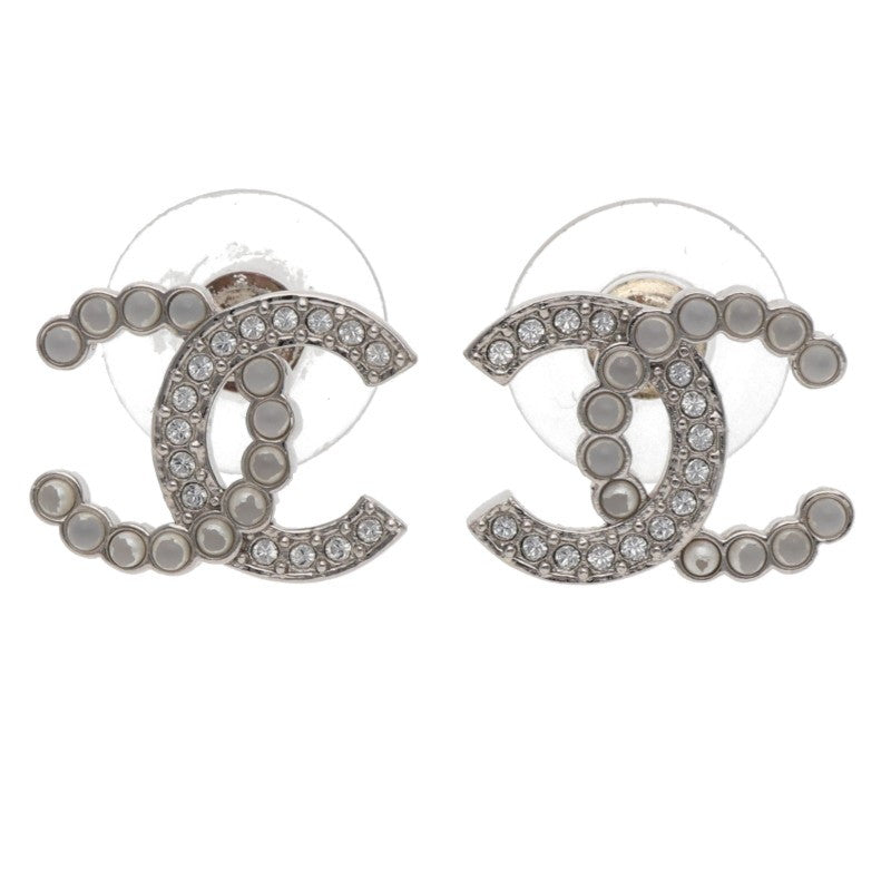 CHANEL ABD478 Coco Mark Rhinestone Earrings Size ONE SIZE