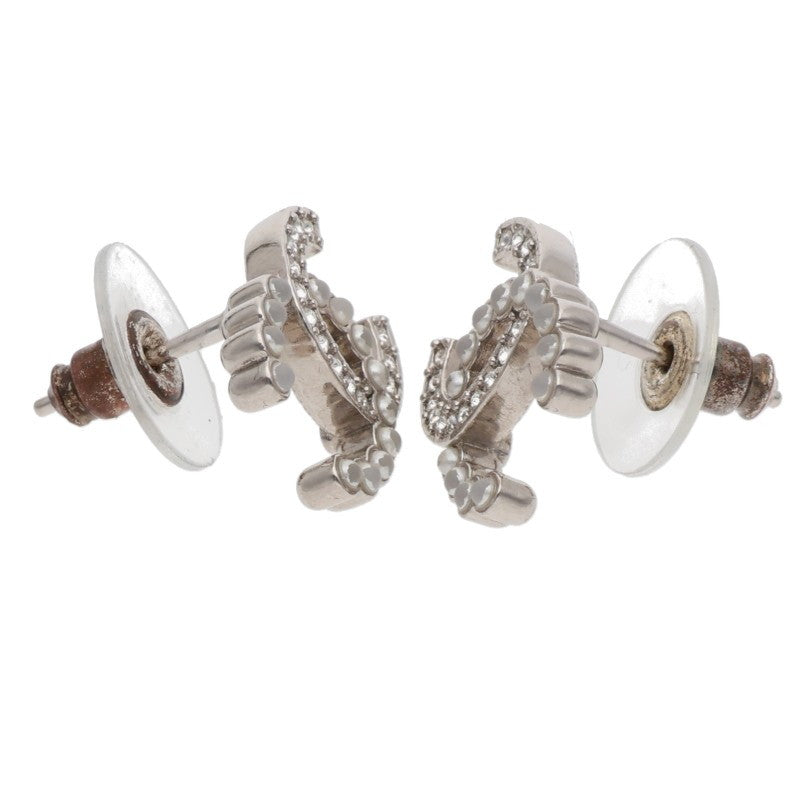 CHANEL ABD478 Coco Mark Rhinestone Earrings Size ONE SIZE