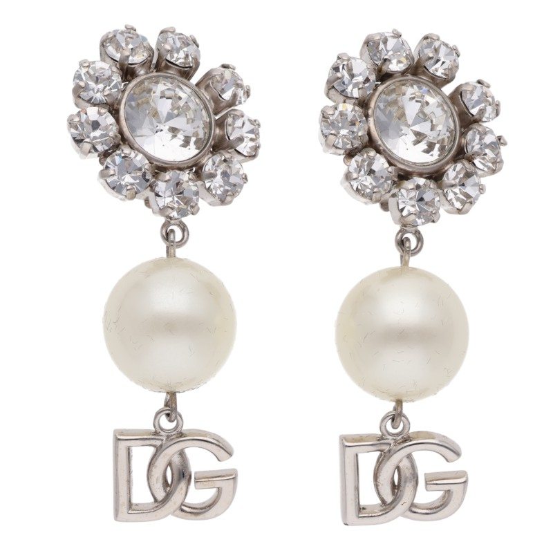 DOLCE & GABBANA Rhinestone Logo Bijou Clip-On Size ONE SIZE