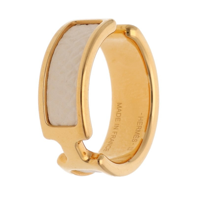 HERMES Olympe Gold & White Ear Cuff Size GM