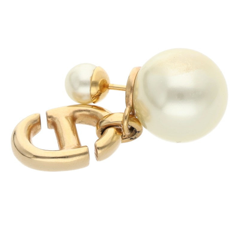 DIOR CD Icon Faux Pearl White Gold Earrings Size ONE SIZE