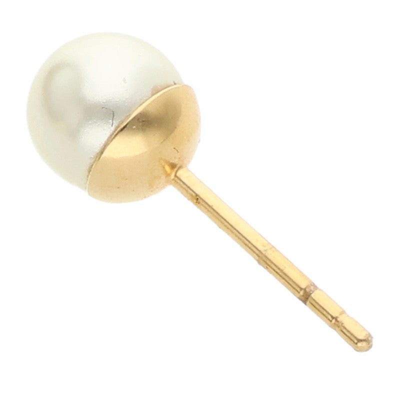DIOR CD Icon Faux Pearl White Gold Earrings Size ONE SIZE