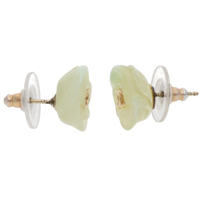 CHANEL Camellia Coco Mark White Gold Earrings Size ONE SIZE