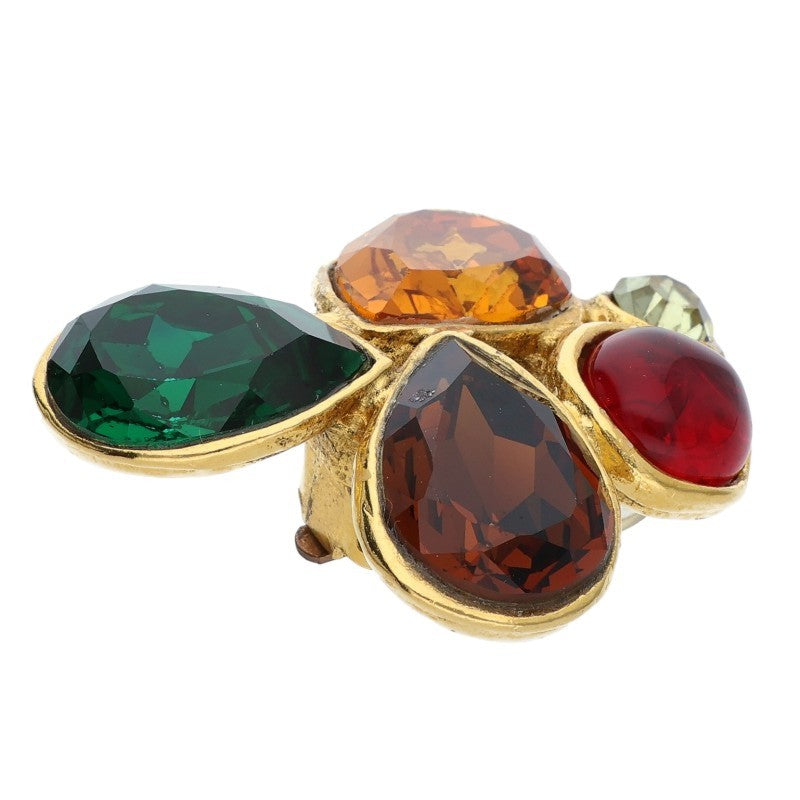 CHANEL 1991 Gripoix Gold Multi Color Stone Size ONE SIZE