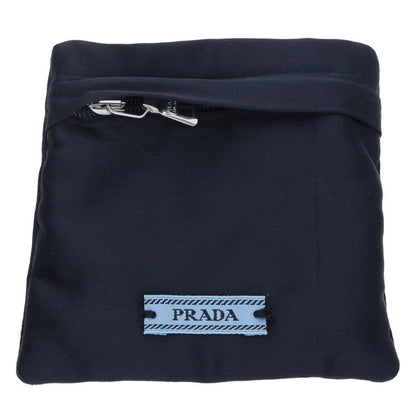 PRADA Triangle Logo Hoop Silver Black Single Size ONE SIZE