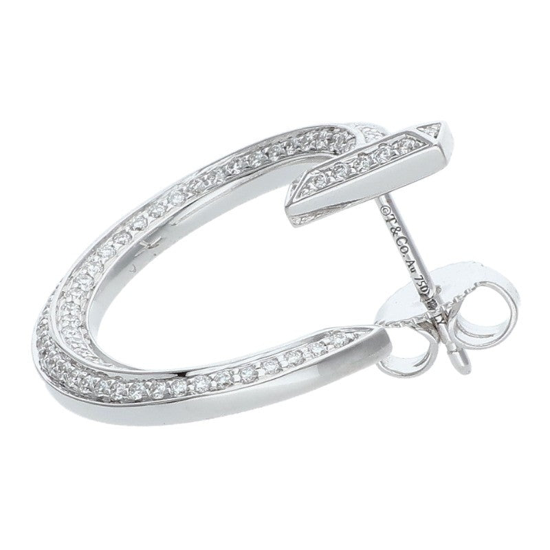 TIFFANY&Co. T One Open Hoop 18K White Gold Size ONE SIZE
