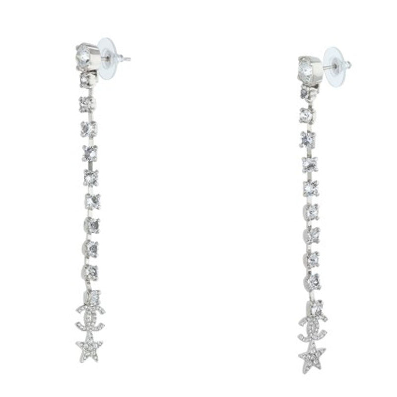 CHANEL Rhinestone Coco Mark Star Earrings Size ONE SIZE