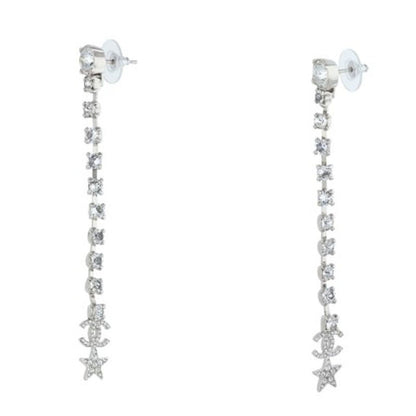 CHANEL Rhinestone Coco Mark Star Earrings Size ONE SIZE