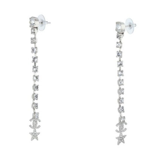 CHANEL Rhinestone Coco Mark Star Earrings Size ONE SIZE