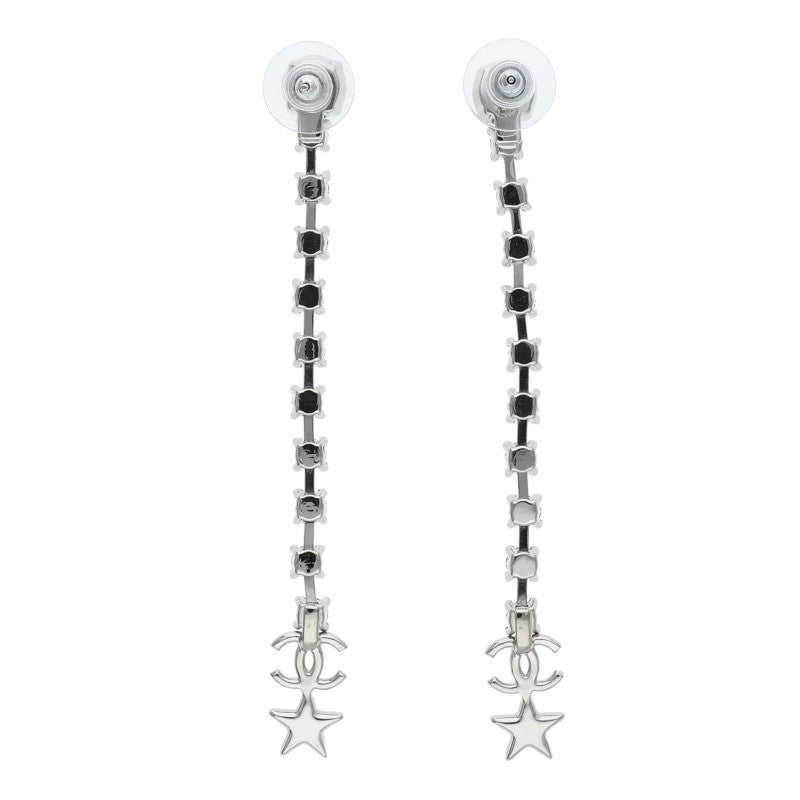 CHANEL Rhinestone Coco Mark Star Earrings Size ONE SIZE
