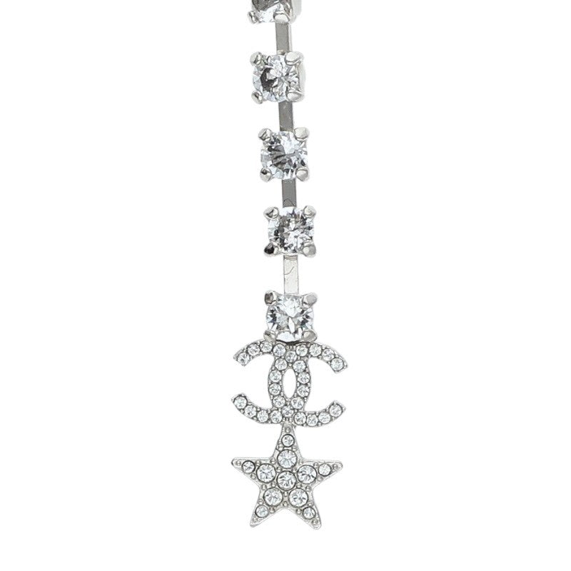 CHANEL Rhinestone Coco Mark Star Earrings Size ONE SIZE