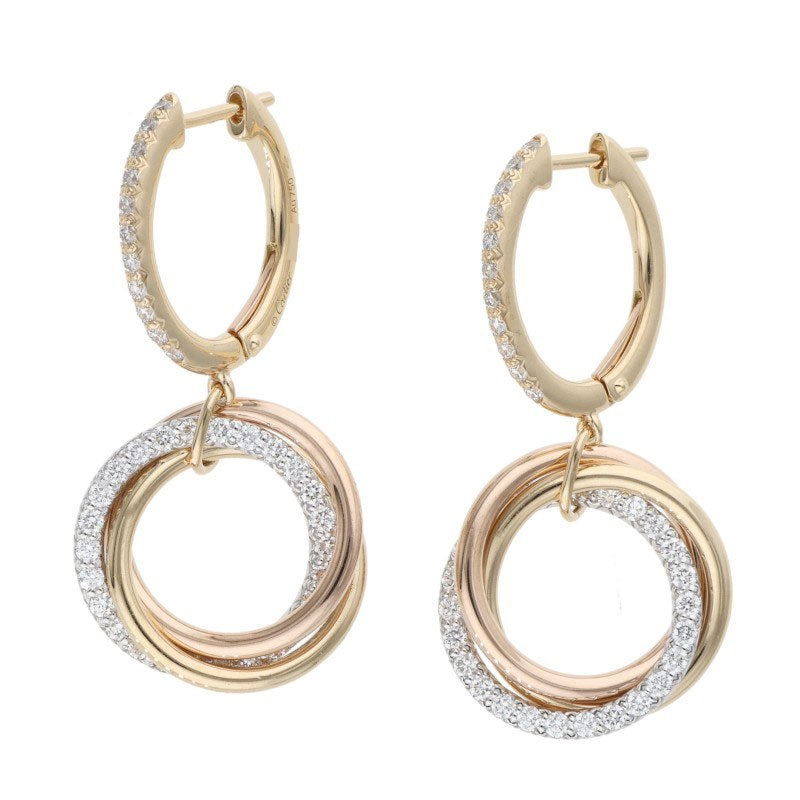 Cartier Trinity 18K Diamond Earrings Size ONE SIZE