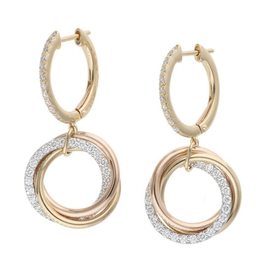 Cartier Trinity 18K Diamond Earrings Size ONE SIZE