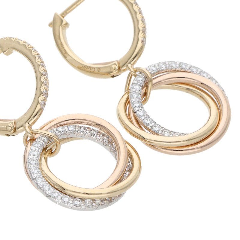 Cartier Trinity 18K Diamond Earrings Size ONE SIZE