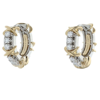 TIFFANY&Co. Schlumberger 16 Stone YG Earrings Size ONE SIZE