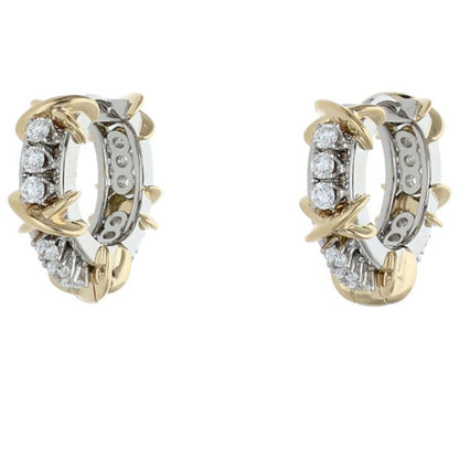 TIFFANY&Co. Schlumberger 16 Stone YG Earrings Size ONE SIZE
