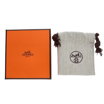 HERMES Mini Pop H Lacquer Metal Silver Black Earrings Size ONE SIZE
