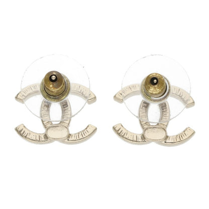 CHANEL Coco Mark Earrings Black Gold