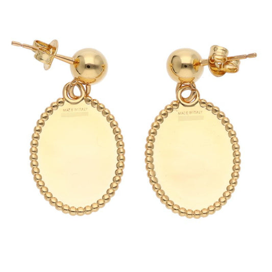 CELINE Triomphe Medal Gold Earrings Gold