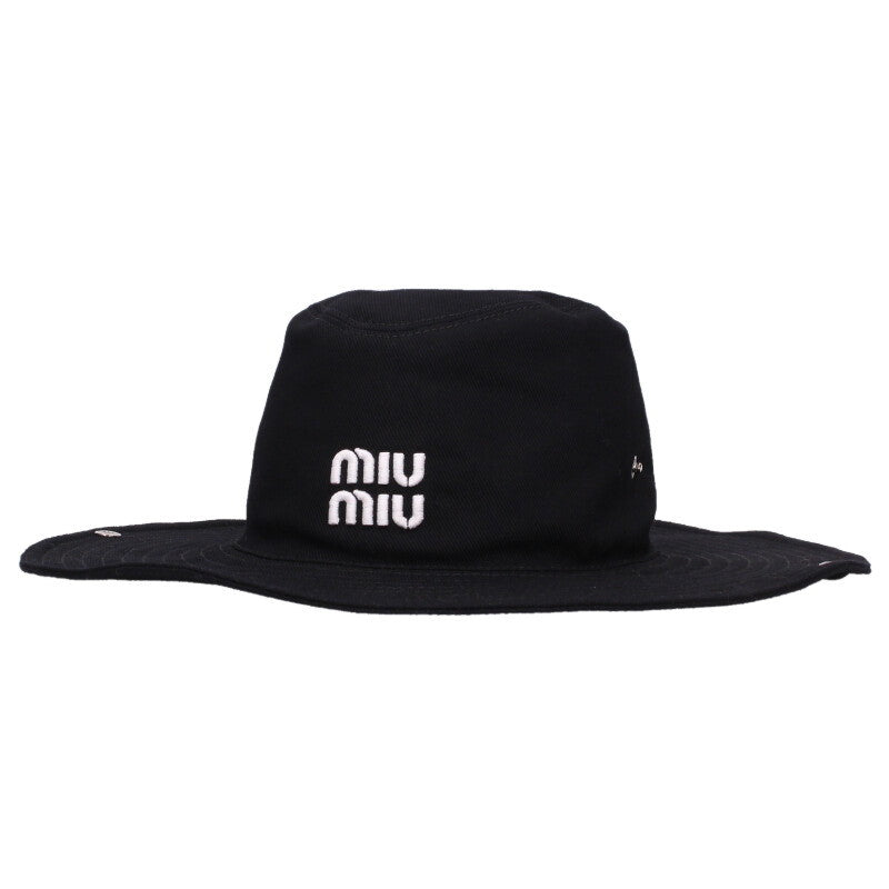 miumiu Black Cotton Western Hat Size ONE SIZE