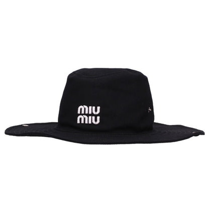 miumiu Black Cotton Western Hat Size ONE SIZE