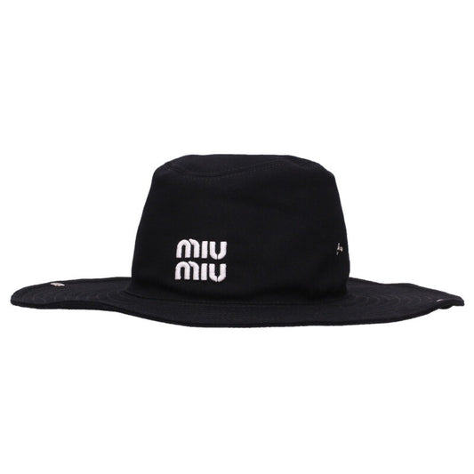 miumiu Black Cotton Western Hat Size ONE SIZE