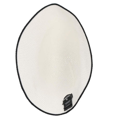CHANEL Coco Mark Leather Patch Cloche Hat Size ONE SIZE