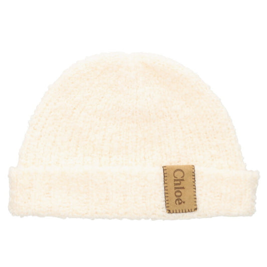 Chloe Wool Blend Knit Beanie Hat White