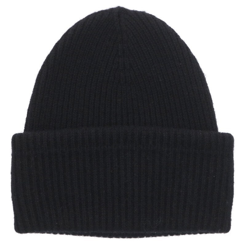 CHANEL Coco Mark Cashmere Beanie Black