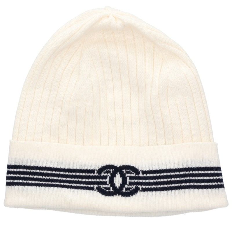 CHANEL Coco Mark Cashmere Beanie Size ONE SIZE