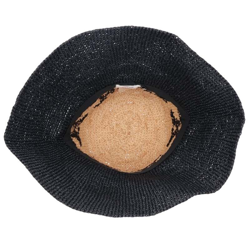 CELINE Triomphe Raffia Hat Beige/Black Size M