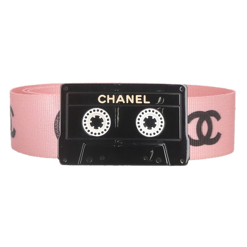 CHANEL Pink Cassette Nylon Belt Size ONE SIZE
