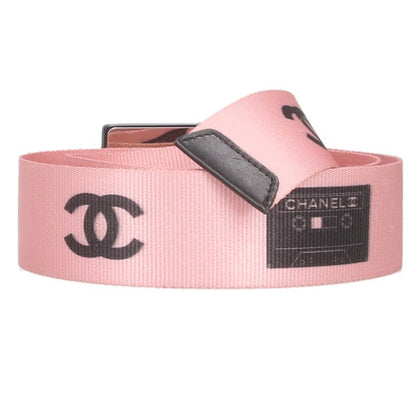 CHANEL Pink Cassette Nylon Belt Size ONE SIZE