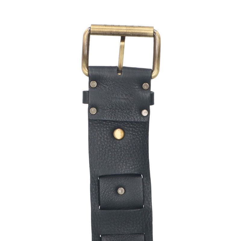 CELINE Black Leather Belt Size ONE SIZE