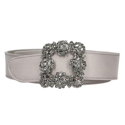 MANOLO BLAHNIK Hangisi Crystal Satin Belt Size ONE SIZE