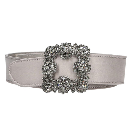MANOLO BLAHNIK Hangisi Crystal Satin Belt Size ONE SIZE