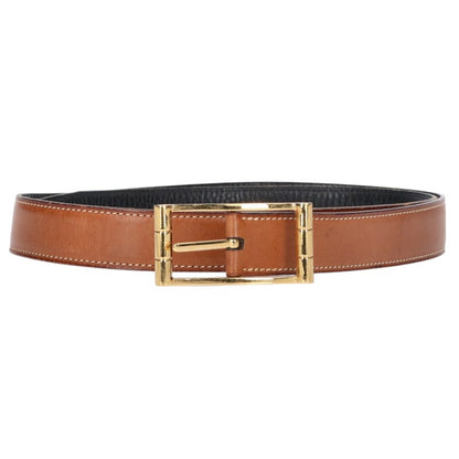 HERMES Black Brown Reversible Leather Belt Size ONE SIZE