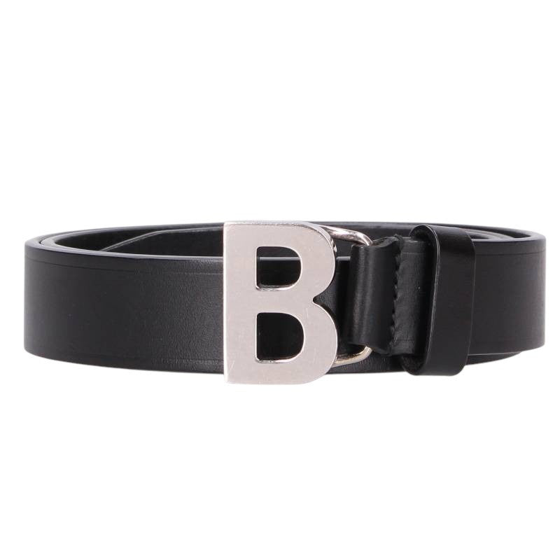 BALENCIAGA B Logo Buckle Leather Belt Size 75CM