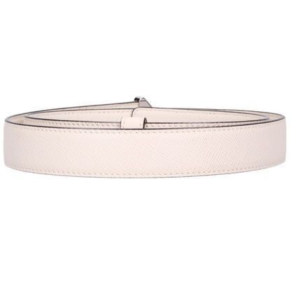 PRADA Triangle Logo Saffiano Leather Belt Off-white Size 30