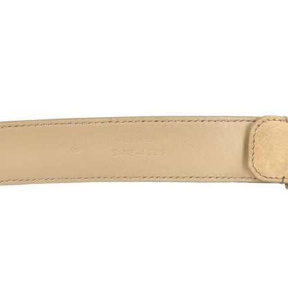 CELINE Triomphe Suede Leather Belt Silver Beige Size 95