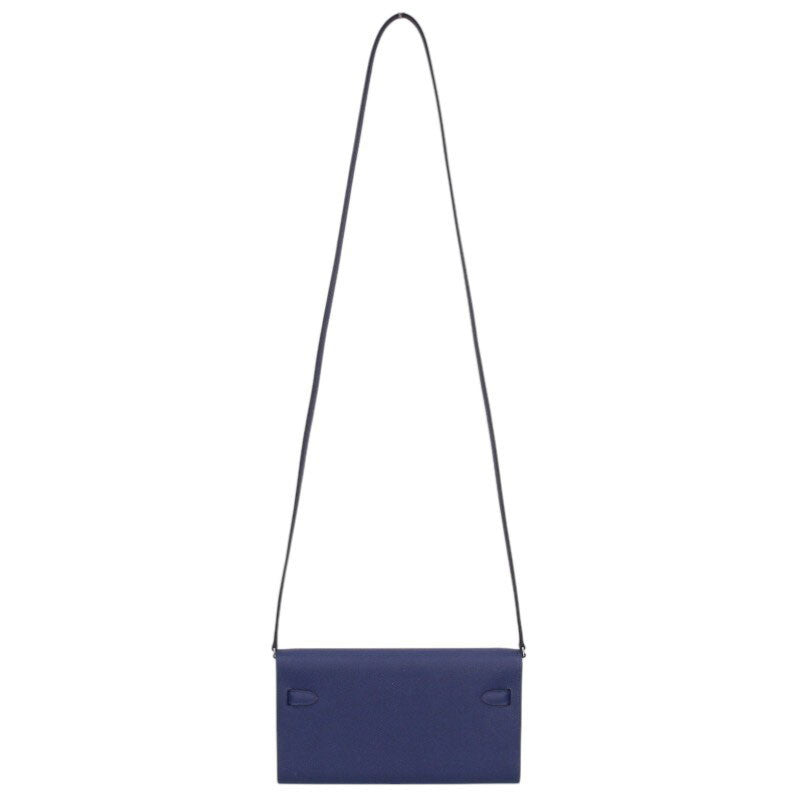 HERMES Kelly To Go Veau Epsom Blue Sapphire Size ONE SIZE