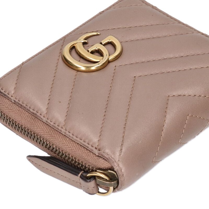 GUCCI GG Marmont V-Stitch Zip Around Wallet Size ONE SIZE