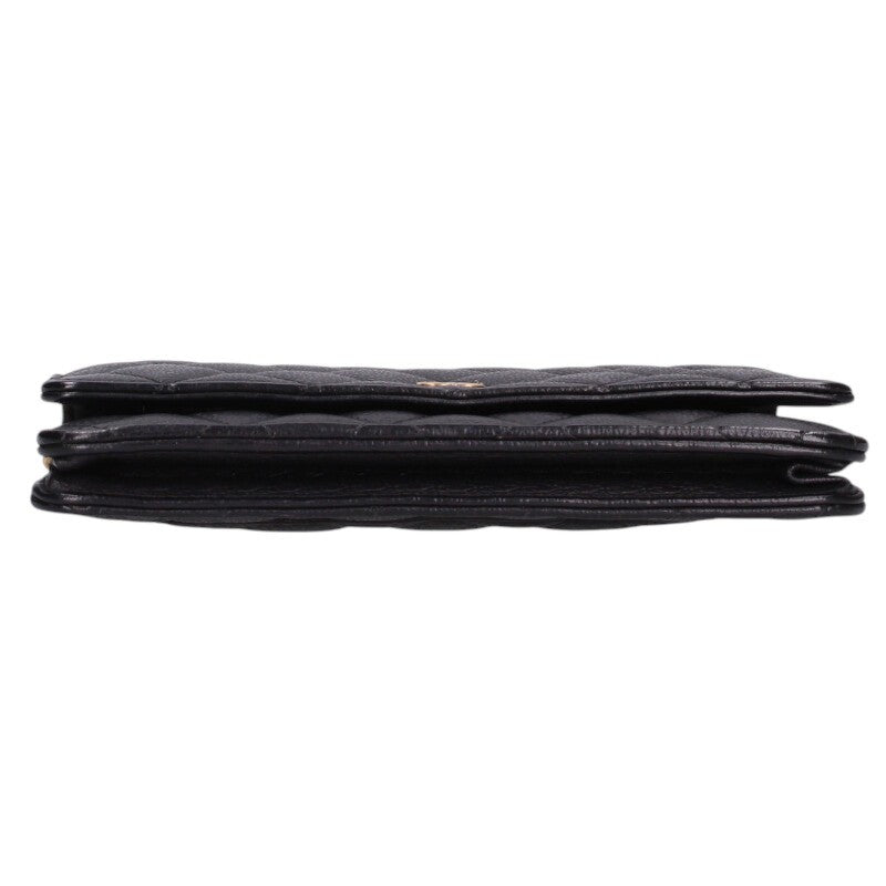 CHANEL Logo Embossed Lambskin Chain Wallet Size ONE SIZE