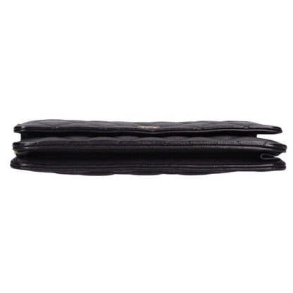 CHANEL Logo Embossed Lambskin Chain Wallet Size ONE SIZE