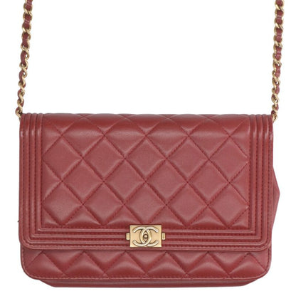 CHANEL Boy Chanel Lambskin Chain Wallet Size ONE SIZE