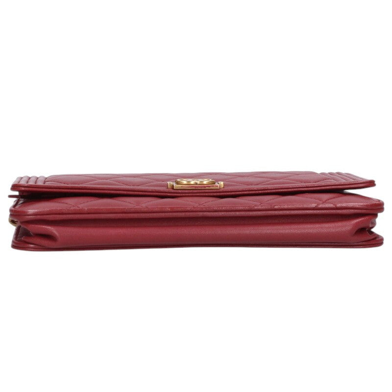 CHANEL Boy Chanel Lambskin Chain Wallet Size ONE SIZE