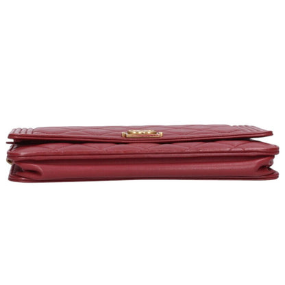 CHANEL Boy Chanel Lambskin Chain Wallet Size ONE SIZE