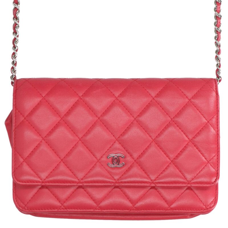 CHANEL Matelassé Lambskin Chain Wallet Size ONE SIZE