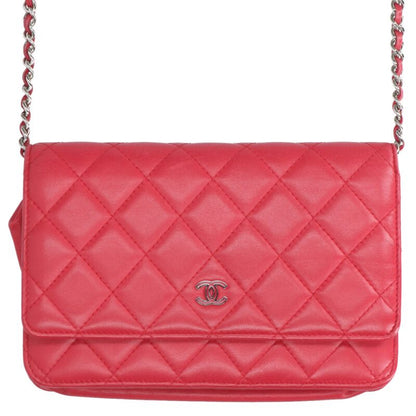 CHANEL Matelassé Lambskin Chain Wallet Size ONE SIZE