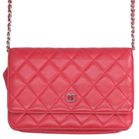 CHANEL Matelassé Lambskin Chain Wallet Size ONE SIZE